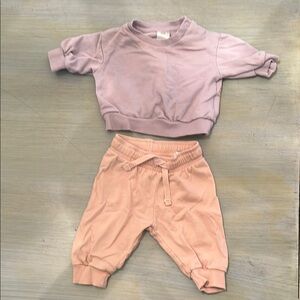 H&M Kids Pink and Peach Sweatpants Set